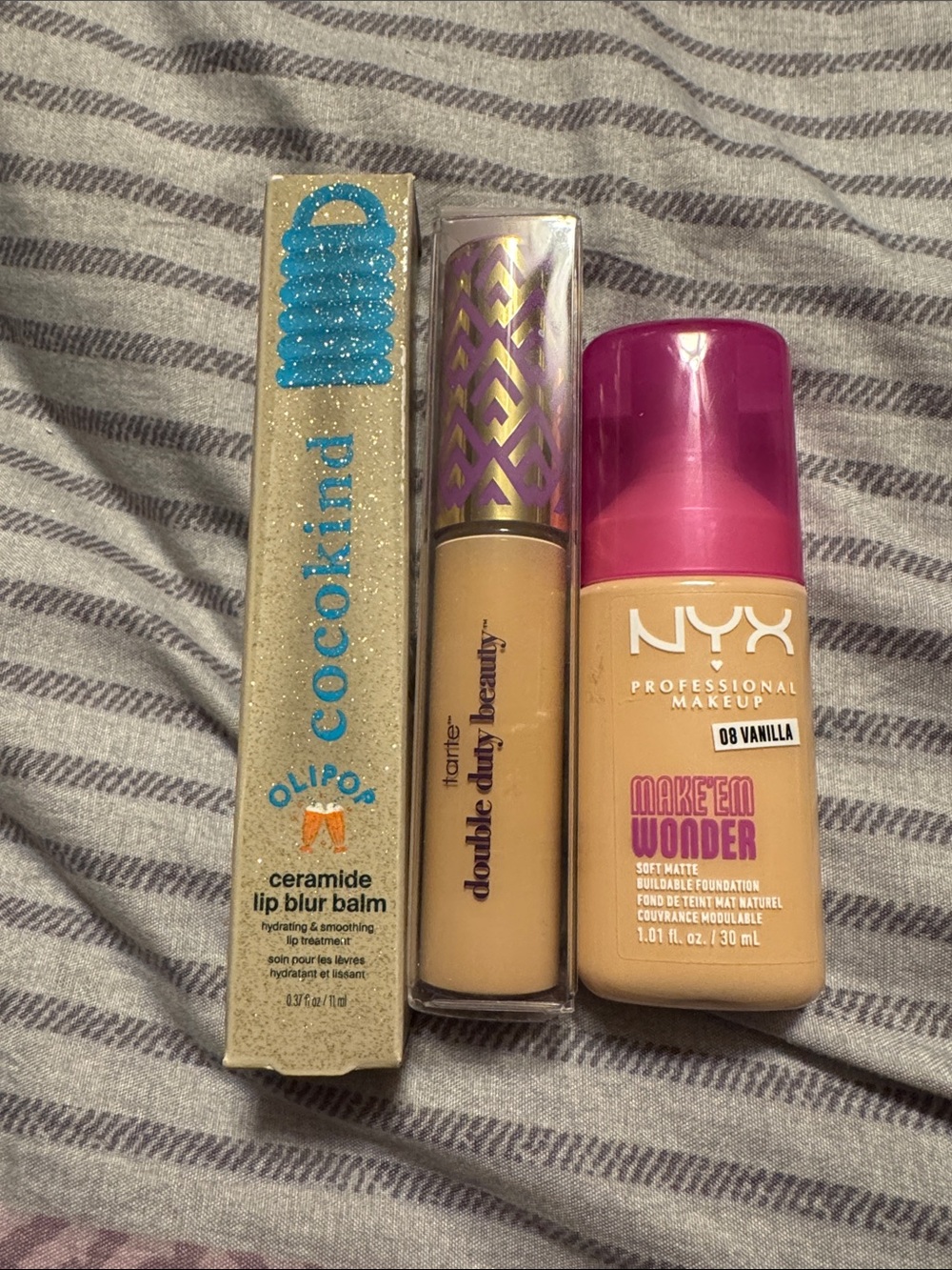 tarte Double Duty Beauty Lip Gloss & Balm Trio with Purple Cap